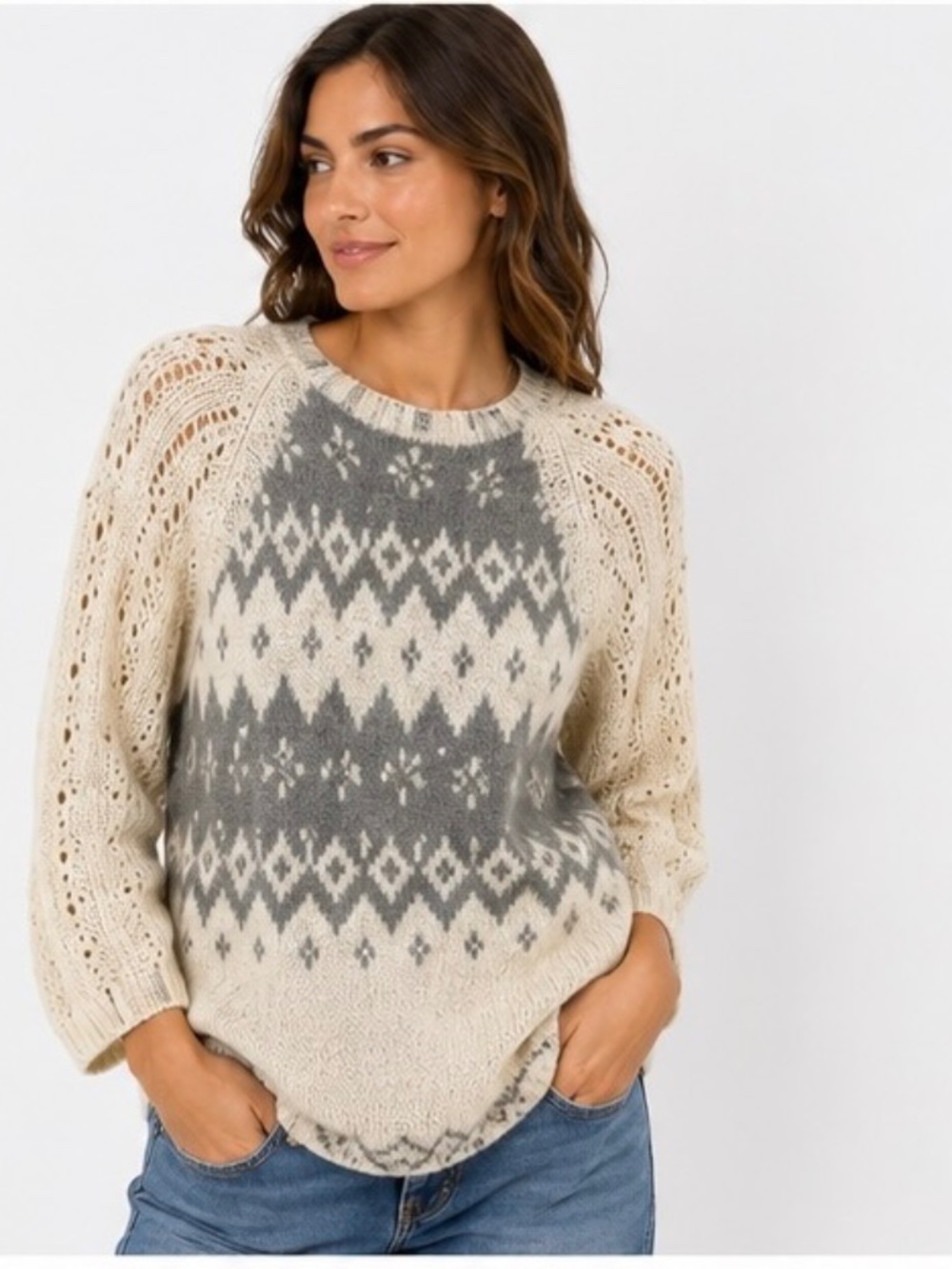 Dodo & Angela 100% Cashmere Fair Isle Knit Sweater – NWOT